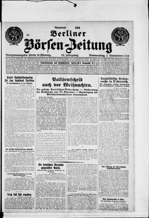 Berliner Börsen-Zeitung vom 07.11.1929