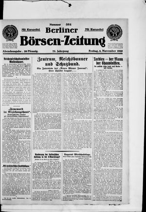 Berliner Börsen-Zeitung vom 08.11.1929
