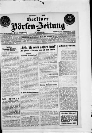 Berliner Börsen-Zeitung vom 10.11.1929