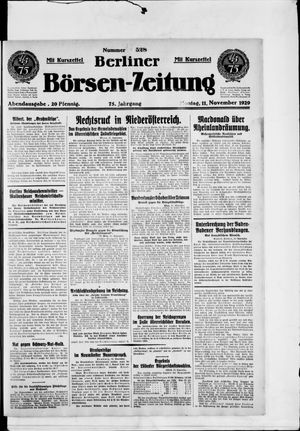 Berliner Börsen-Zeitung vom 11.11.1929