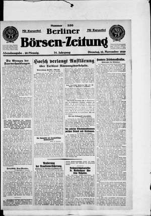 Berliner Börsen-Zeitung on Nov 12, 1929