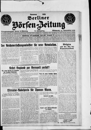 Berliner Börsen-Zeitung vom 13.11.1929