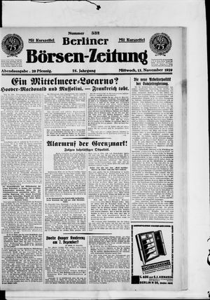 Berliner Börsen-Zeitung vom 13.11.1929