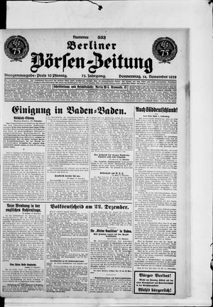 Berliner Börsen-Zeitung vom 14.11.1929