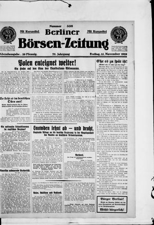 Berliner Börsen-Zeitung vom 15.11.1929