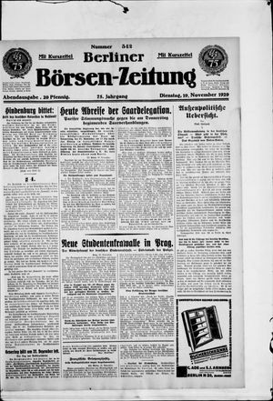 Berliner Börsen-Zeitung on Nov 19, 1929