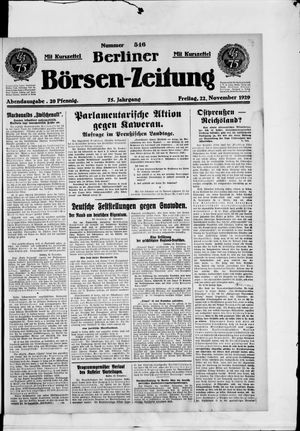 Berliner Börsen-Zeitung on Nov 22, 1929