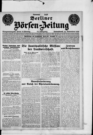 Berliner Börsen-Zeitung vom 23.11.1929