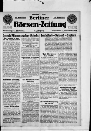 Berliner Börsen-Zeitung vom 23.11.1929