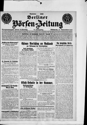 Berliner Börsen-Zeitung vom 27.11.1929