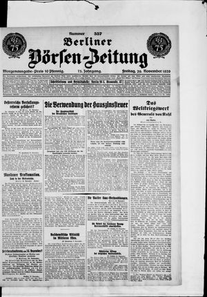 Berliner Börsen-Zeitung vom 29.11.1929