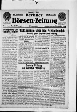 Berliner Börsen-Zeitung vom 30.11.1929