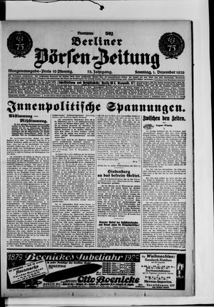 Berliner Börsen-Zeitung vom 01.12.1929