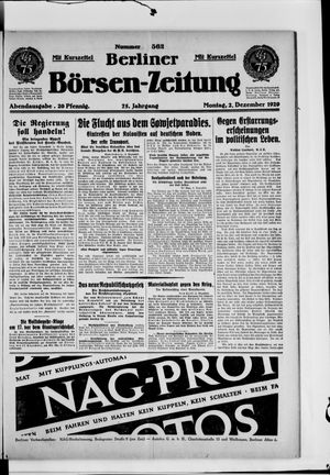 Berliner Börsen-Zeitung on Dec 2, 1929