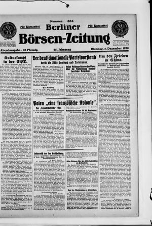 Berliner Börsen-Zeitung vom 03.12.1929