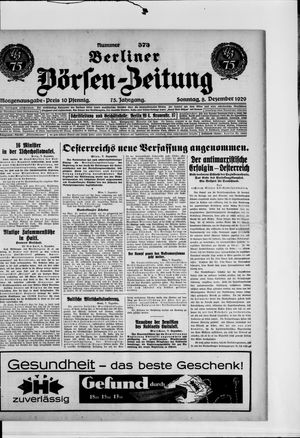 Berliner Börsen-Zeitung vom 08.12.1929