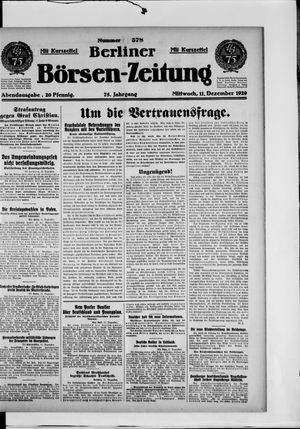 Berliner Börsen-Zeitung vom 11.12.1929