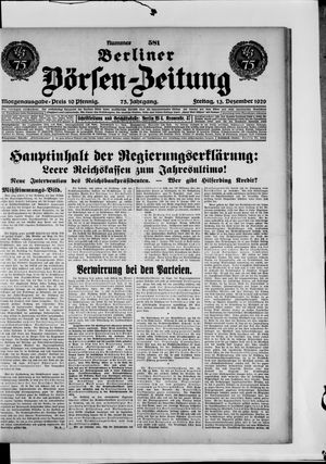 Berliner Börsen-Zeitung vom 13.12.1929