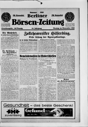 Berliner Börsen-Zeitung vom 16.12.1929
