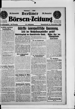 Berliner Börsen-Zeitung vom 21.12.1929