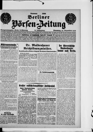 Berliner Börsen-Zeitung vom 24.12.1929