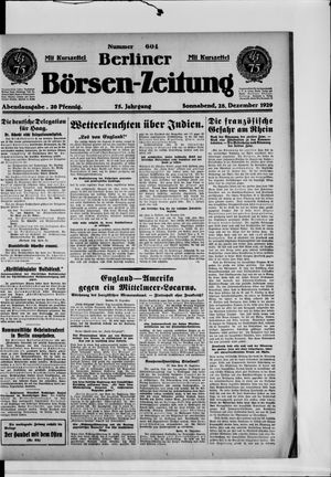 Berliner Börsen-Zeitung vom 28.12.1929