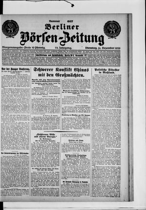 Berliner Börsen-Zeitung on Dec 31, 1929