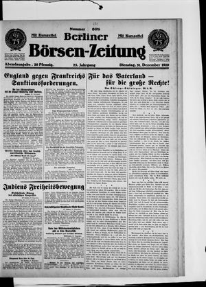 Berliner Börsen-Zeitung vom 31.12.1929