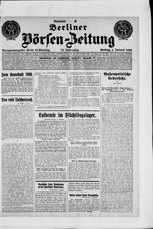 Berliner Börsen-Zeitung vom 03.01.1930