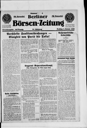 Berliner Börsen-Zeitung vom 03.01.1930