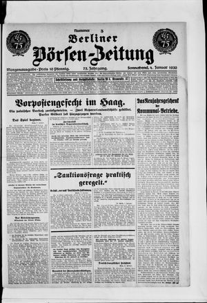 Berliner Börsen-Zeitung vom 04.01.1930
