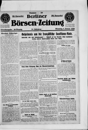 Berliner Börsen-Zeitung on Jan 7, 1930