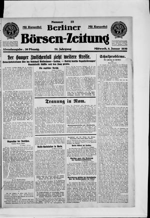 Berliner Börsen-Zeitung vom 08.01.1930