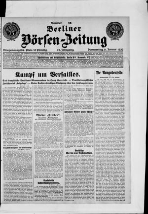 Berliner Börsen-Zeitung vom 09.01.1930