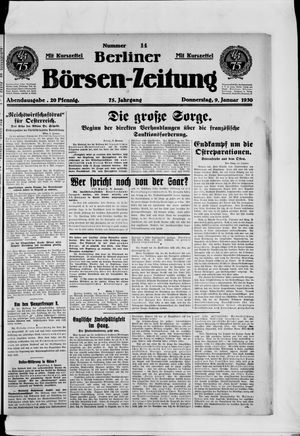 Berliner Börsen-Zeitung vom 09.01.1930
