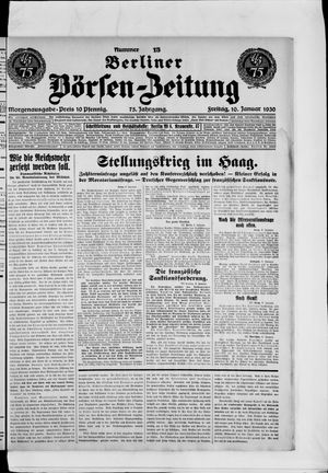 Berliner Börsen-Zeitung vom 10.01.1930
