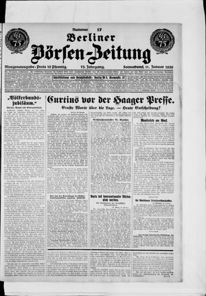 Berliner Börsen-Zeitung on Jan 11, 1930