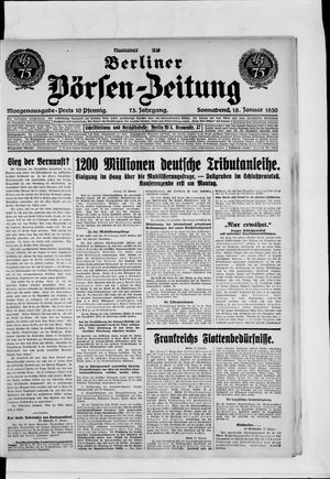 Berliner Börsen-Zeitung on Jan 18, 1930