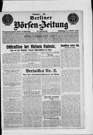 Berliner Börsen-Zeitung vom 19.01.1930