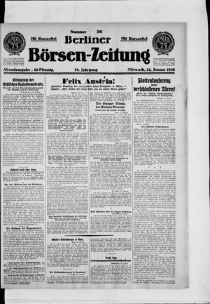 Berliner Börsen-Zeitung vom 22.01.1930