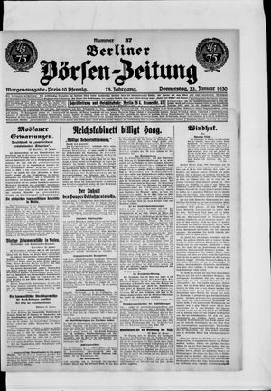 Berliner Börsen-Zeitung on Jan 23, 1930