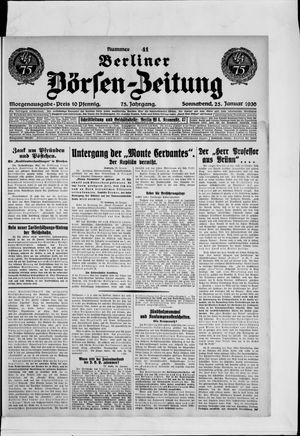 Berliner Börsen-Zeitung on Jan 25, 1930
