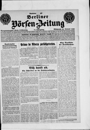 Berliner Börsen-Zeitung on Jan 29, 1930
