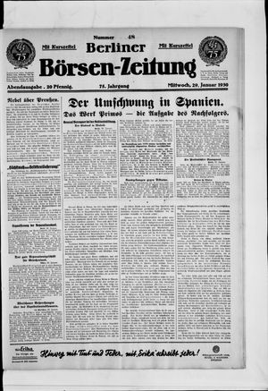 Berliner Börsen-Zeitung vom 29.01.1930