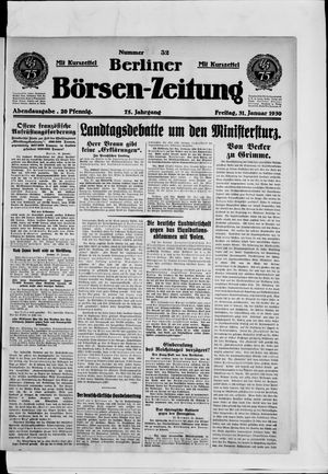 Berliner Börsen-Zeitung on Jan 31, 1930