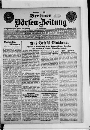 Berliner Börsen-Zeitung vom 01.02.1930