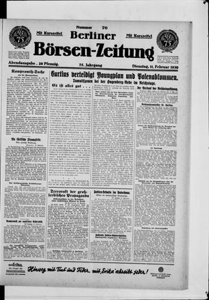 Berliner Börsen-Zeitung on Feb 11, 1930