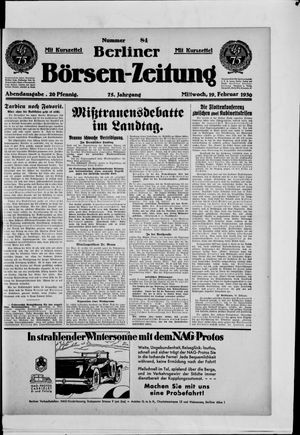 Berliner Börsen-Zeitung vom 19.02.1930