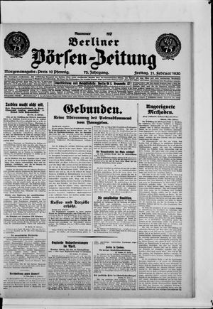 Berliner Börsen-Zeitung vom 21.02.1930