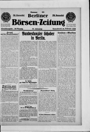 Berliner Börsen-Zeitung on Feb 22, 1930